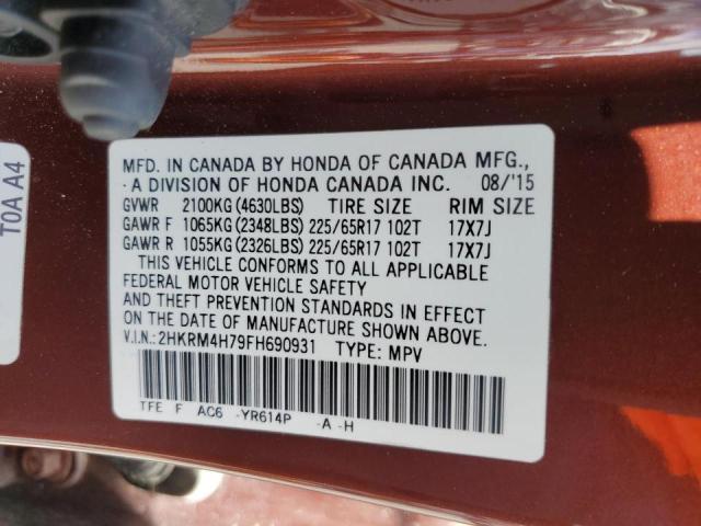 2HKRM4H79FH690931 2015 Honda Cr-V Exl