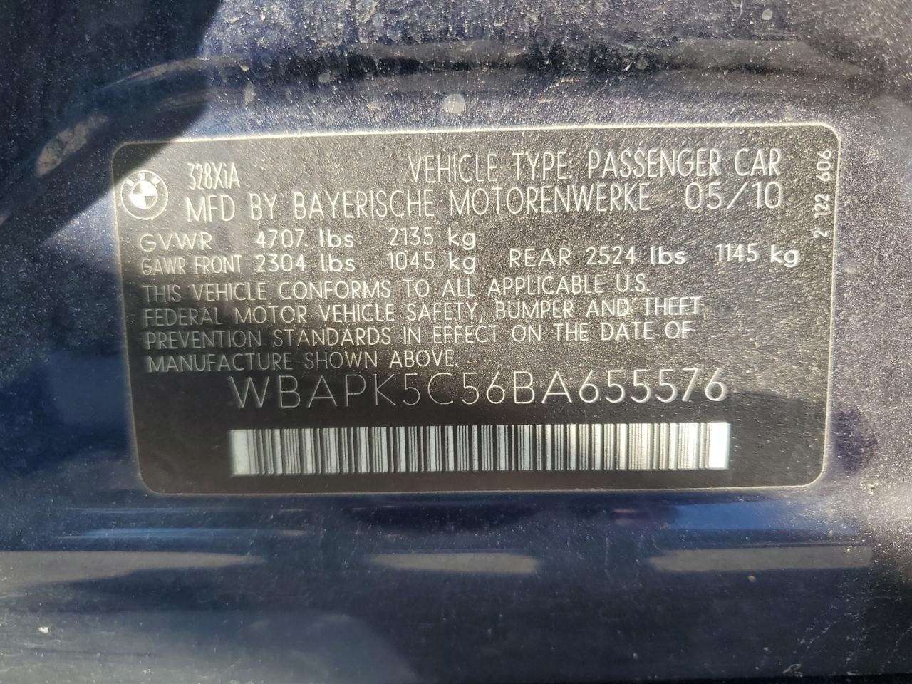 WBAPK5C56BA655576 2011 BMW 328 Xi Sulev