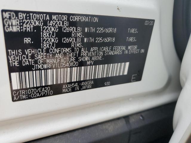 2020 Toyota Rav4 Limited VIN: JTMDWRFV1LD540820 Lot: 59934324