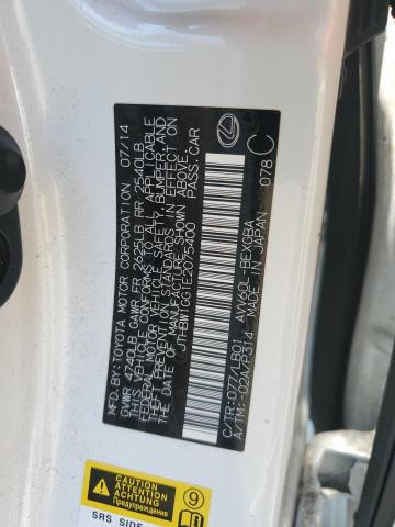 2014 Lexus Es 300H VIN: JTHBW1GG1E2075400 Lot: 60444704