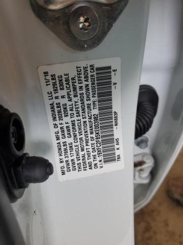 2019 Honda Civic Sport VIN: 19XFC2F85KE003982 Lot: 58770224