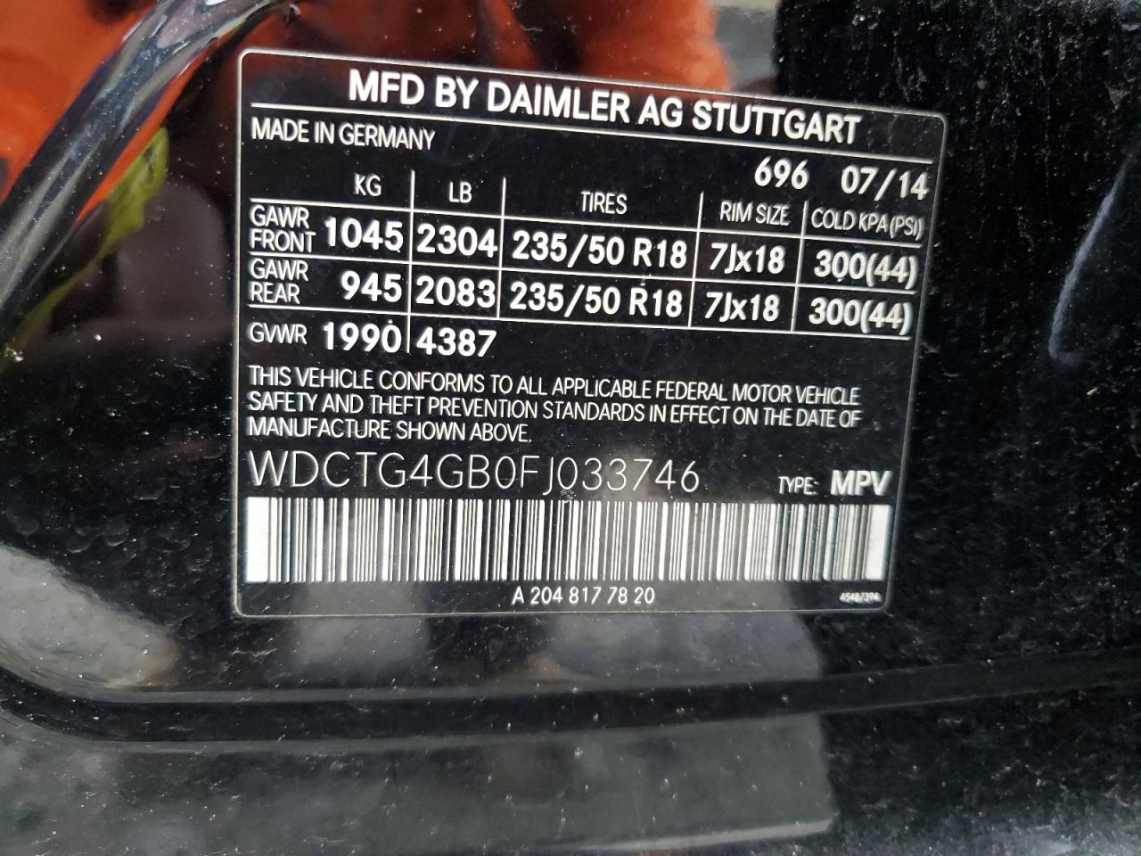 WDCTG4GB0FJ033746 2015 Mercedes-Benz Gla 250 4Matic