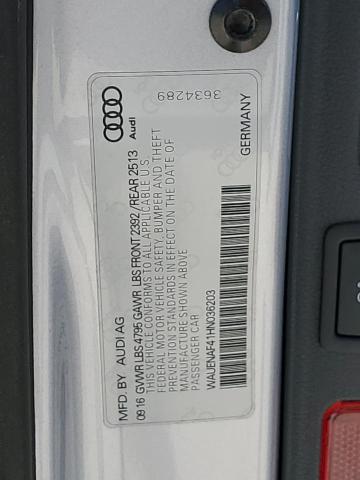 2017 AUDI A4 PREMIUM - WAUENAF41HN036203