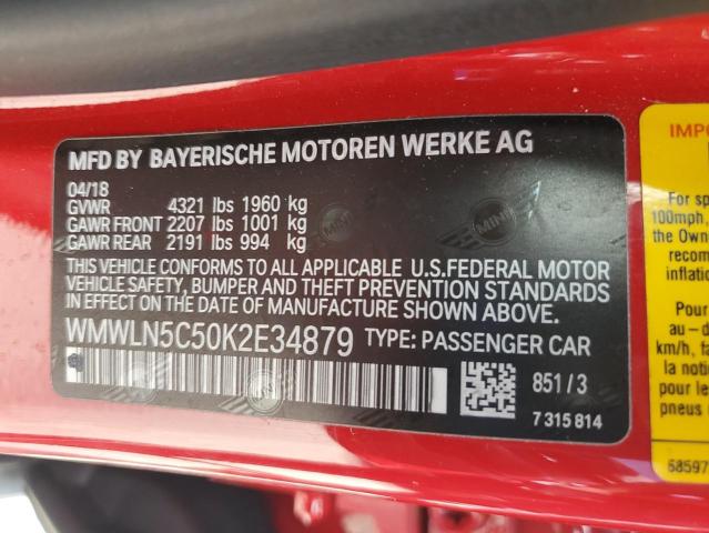 2019 Mini Cooper Clubman VIN: WMWLN5C50K2E34879 Lot: 59477964