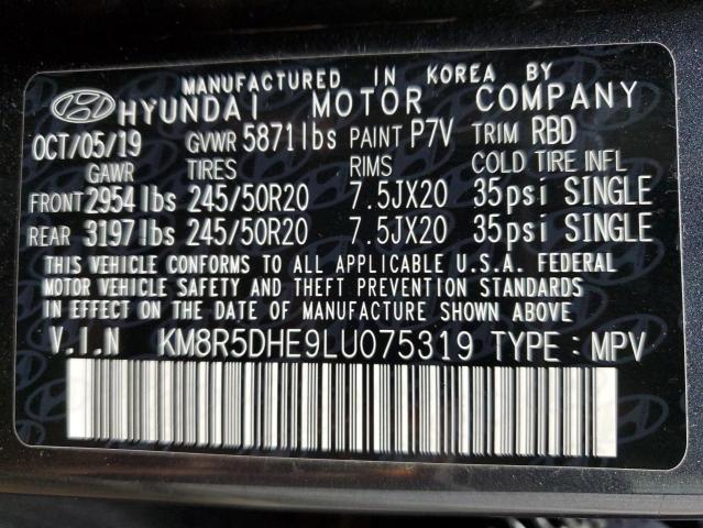 2020 Hyundai Palisade Limited VIN: KM8R5DHE9LU075319 Lot: 59772304