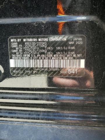 2020 Mitsubishi Outlander Se VIN: JA4AZ3A30LZ039265 Lot: 59248164