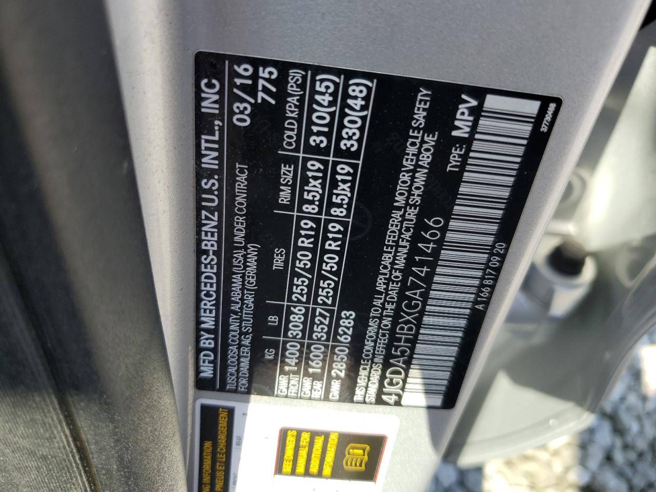 4JGDA5HBXGA741466 2016 Mercedes-Benz Gle 350 4Matic