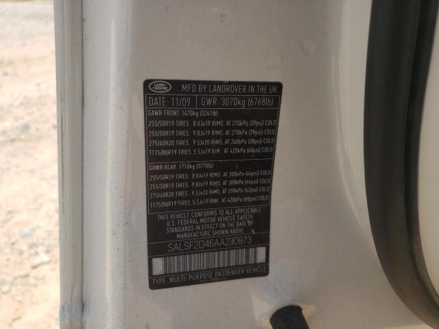 2010 Land Rover Range Rover Sport Hse VIN: SALSF2D46AA230873 Lot: 59029384