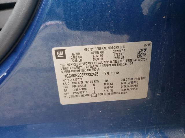 2015 CHEVROLET SILVERADO - 1GCVKREC8FZ332425