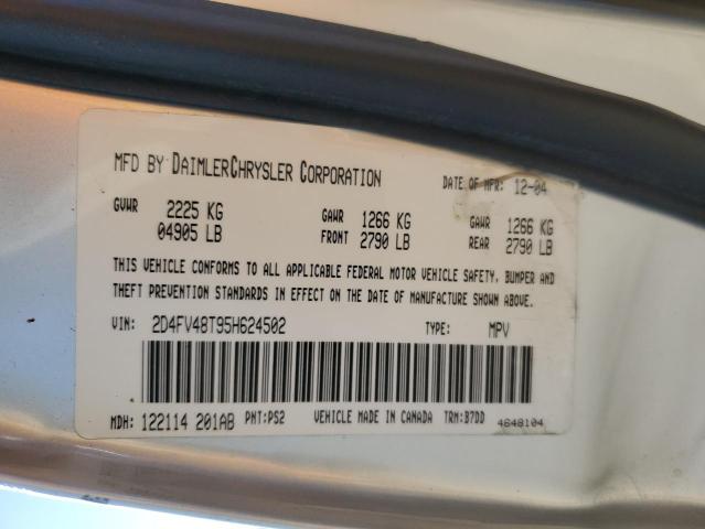 2005 Dodge Magnum Se VIN: 2D4FV48T95H624502 Lot: 55500134