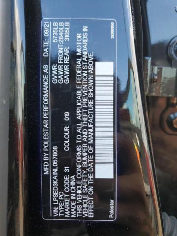 2022 Polestar 2 VIN: LPSED3KA1NL057808 Lot: 58099414