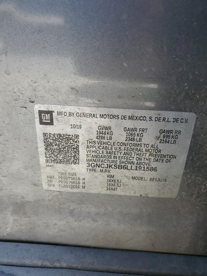 3GNCJKSB6LL191586 2020 Chevrolet Trax Ls