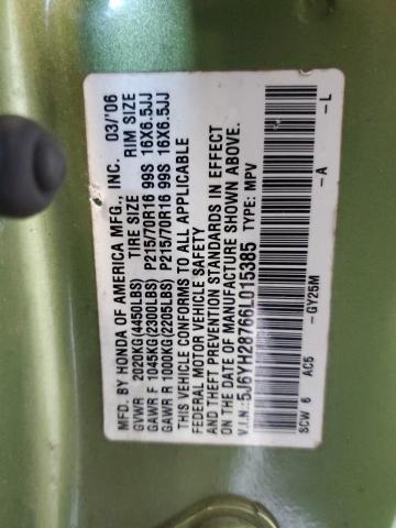 2006 Honda Element Ex VIN: 5J6YH28766L015385 Lot: 58214464