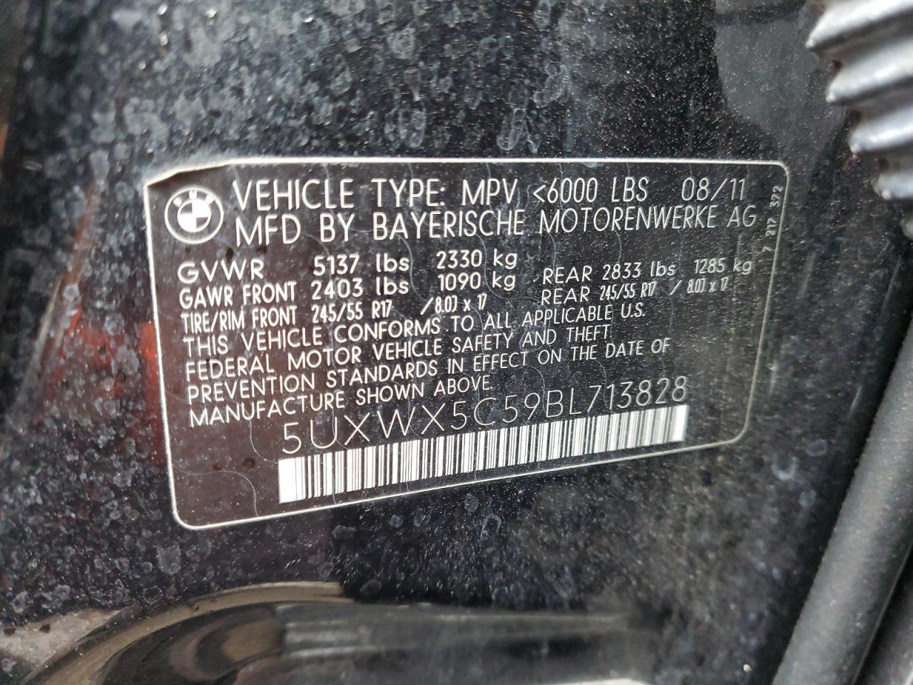 5UXWX5C59BL713828 2011 BMW X3 xDrive28I