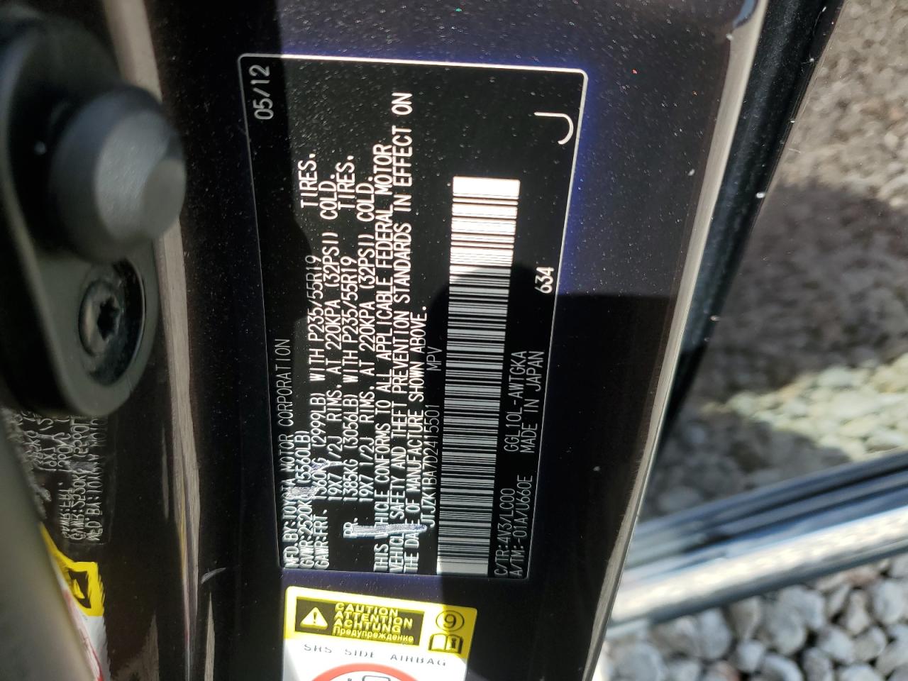 JTJZK1BA7D2415501 2013 Lexus Rx 350