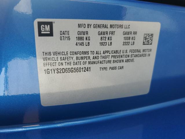 2016 Chevrolet Corvette Z06 2Lz VIN: 1G1YS2D65G5601241 Lot: 61058874