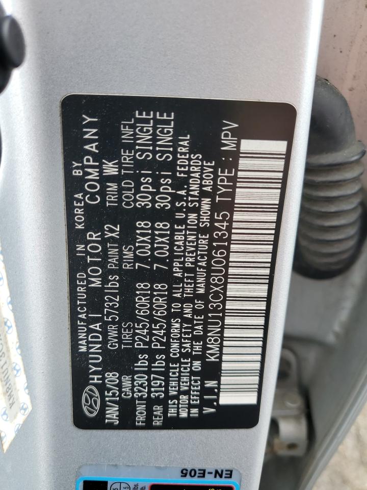 KM8NU13CX8U061345 2008 Hyundai Veracruz Gls