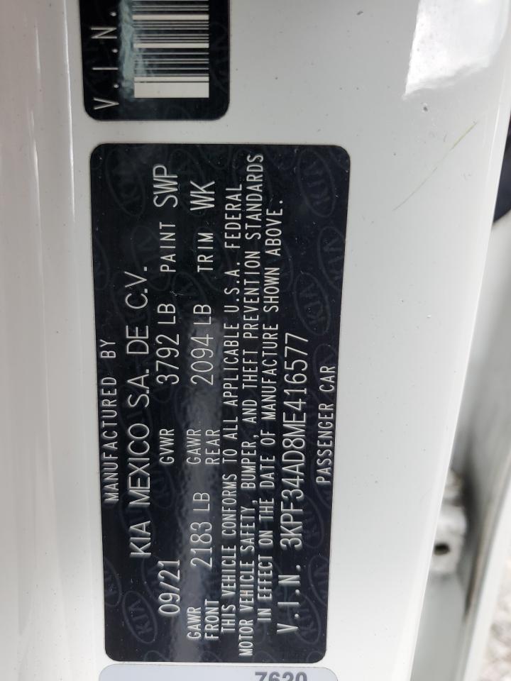 3KPF34AD8ME416577 2021 Kia Forte Gt Line