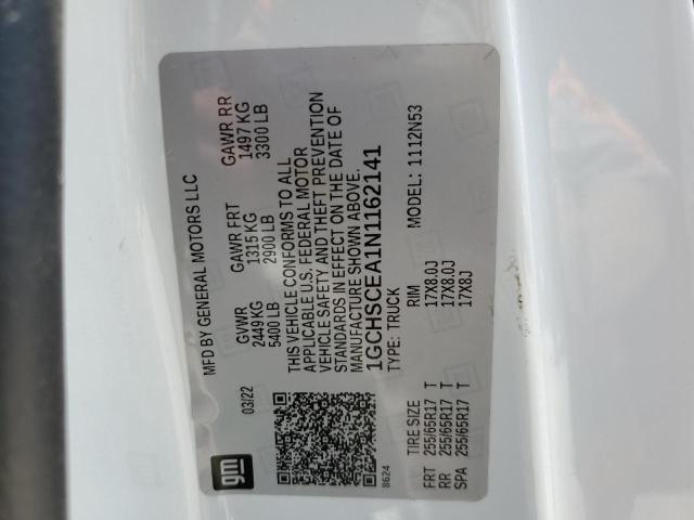 2022 Chevrolet Colorado Lt VIN: 1GCHSCEA1N1162141 Lot: 57862494