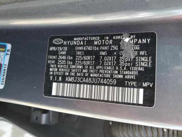 2018 Hyundai Tucson Sel VIN: KM8J3CA48JU744059 Lot: 60064714