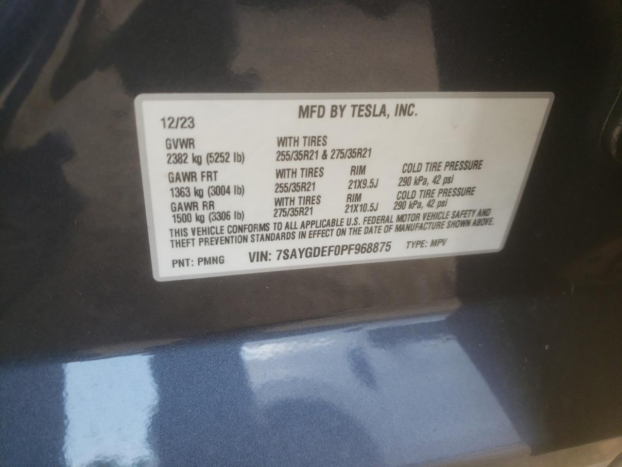 7SAYGDEF0PF968875 2023 Tesla Model Y