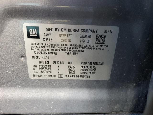 VIN KL4CJBSB5EB716922 2014 Buick Encore, Convenience no.13