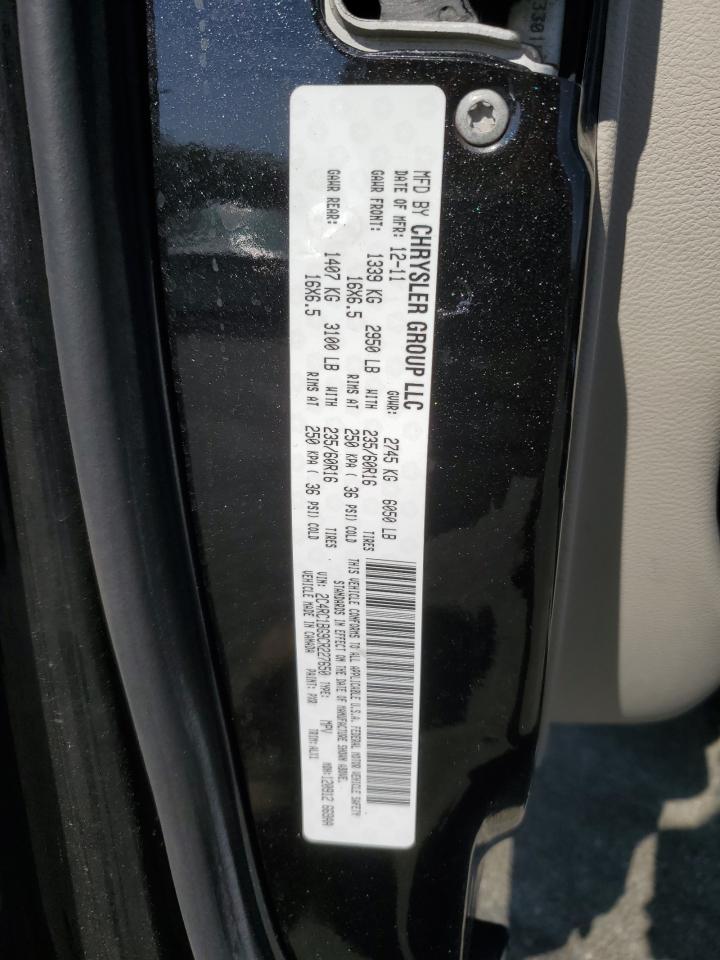 2C4RC1BG9CR227650 2012 Chrysler Town & Country Touring