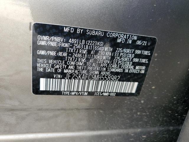 2021 Subaru Forester Premium VIN: JF2SKAFC9MH558982 Lot: 59512184