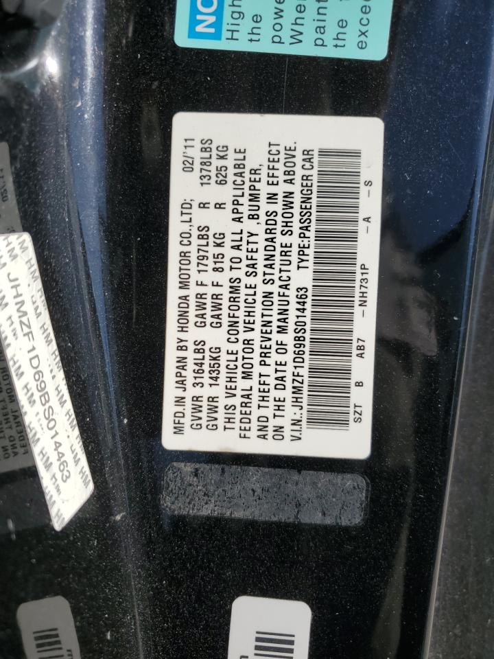 JHMZF1D69BS014463 2011 Honda Cr-Z Ex