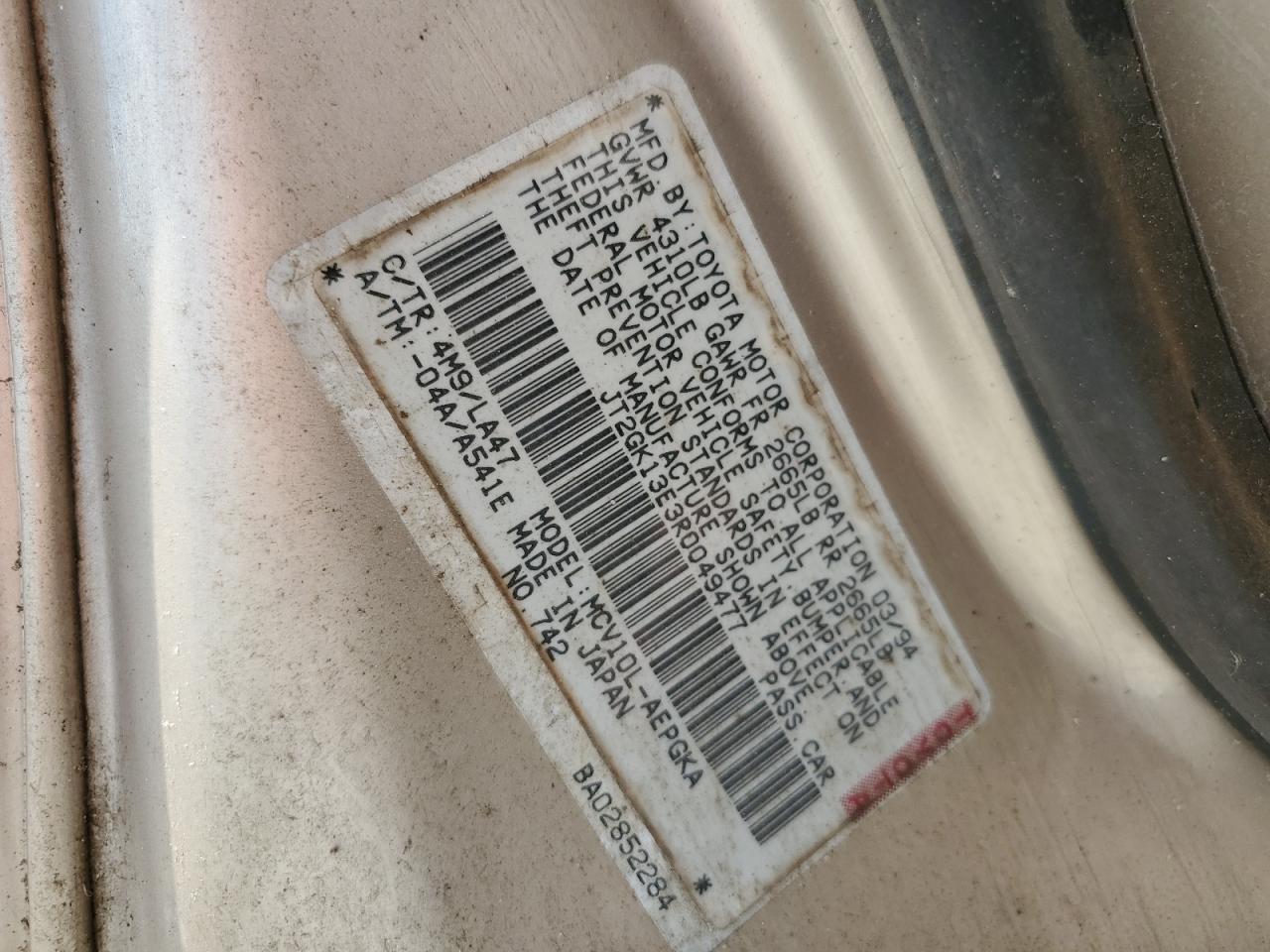 JT2GK13E3R0049477 1994 Toyota Camry Xle