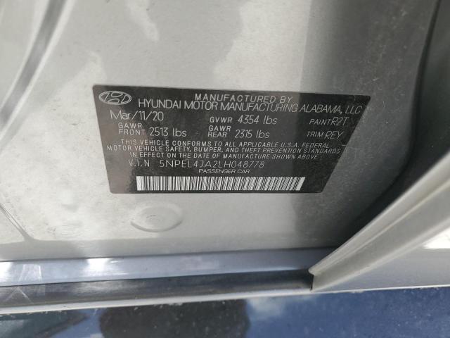 2020 Hyundai Sonata Sel VIN: 5NPEL4JA2LH048778 Lot: 59548454