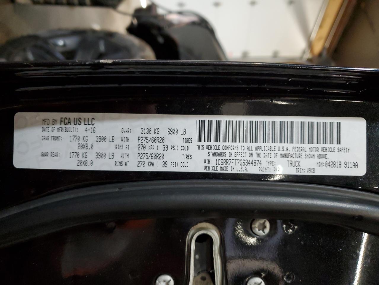 1C6RR7FT7GS344874 2016 Ram 1500 St