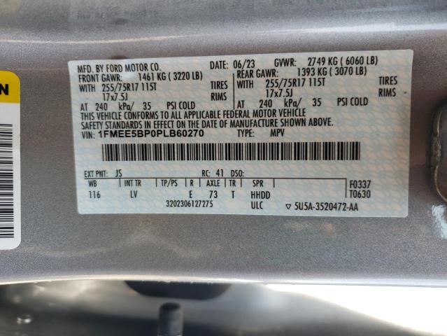 2023 Ford Bronco Base VIN: 1FMEE5BP0PLB60270 Lot: 59169034