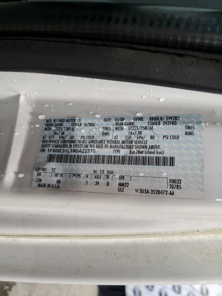 1FBNE31L19DA22570 2009 Ford Econoline E350 Super Duty Wagon