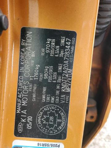 2010 Kia Soul + VIN: KNDJT2A20A7183447 Lot: 57380834