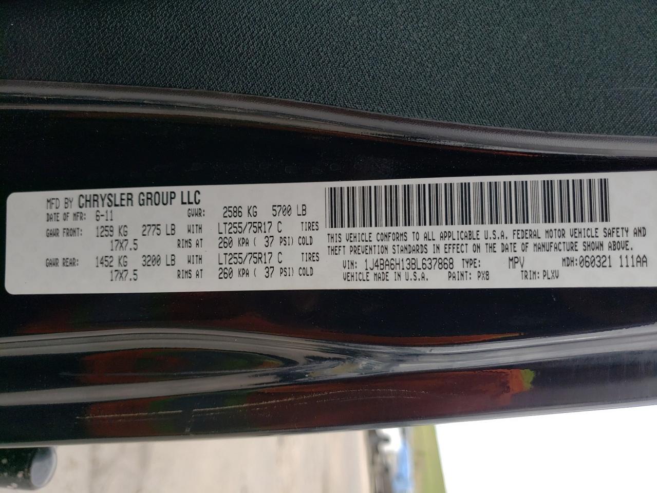 1J4BA6H13BL637868 2011 Jeep Wrangler Unlimited Rubicon