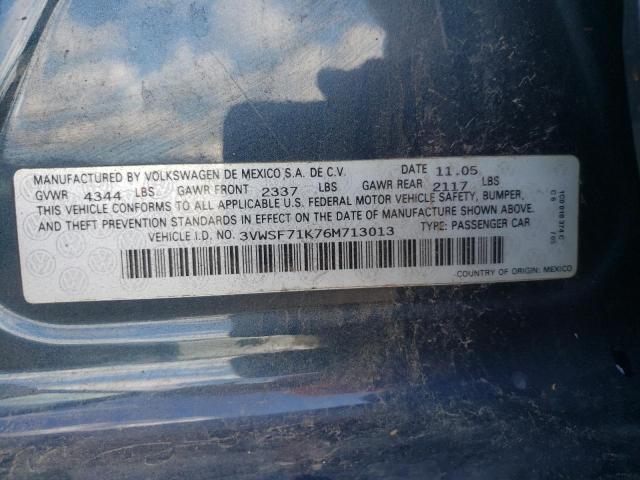 2006 Volkswagen Jetta 2.5 Option Package 1 VIN: 3VWSF71K76M713013 Lot: 60877344