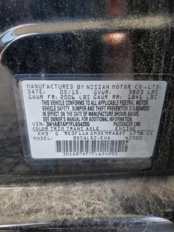 2015 Nissan Sentra S VIN: 3N1AB7AP7FL654205 Lot: 58824504