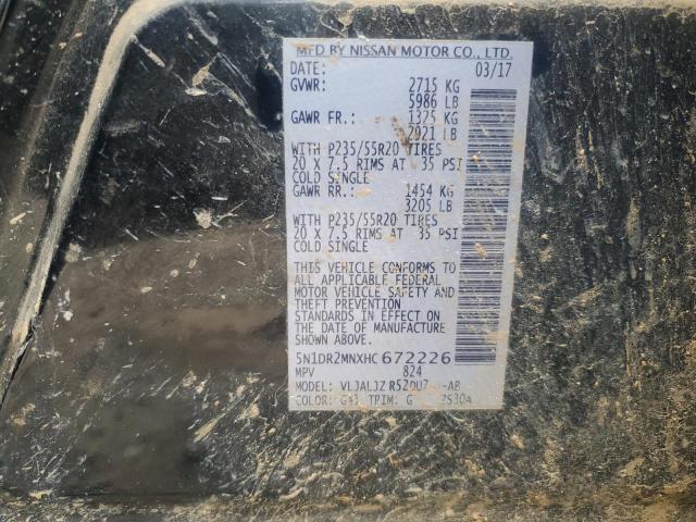 2017 Nissan Pathfinder S VIN: 5N1DR2MNXHC672226 Lot: 56798834