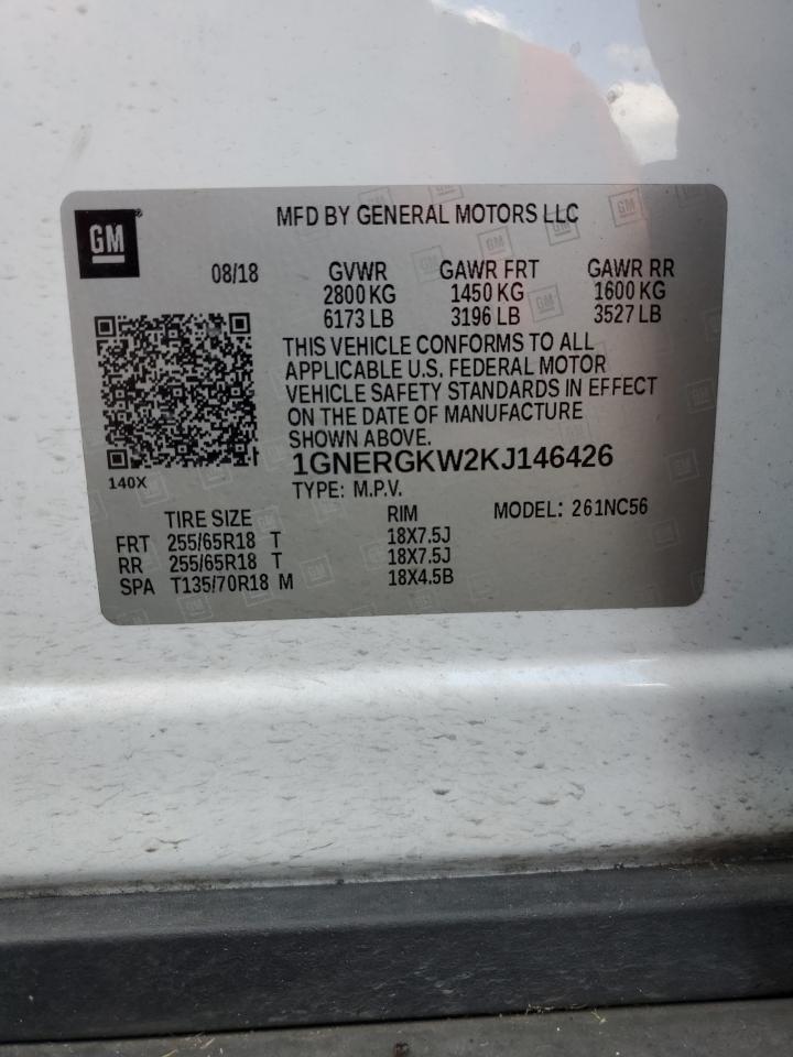 1GNERGKW2KJ146426 2019 Chevrolet Traverse Lt