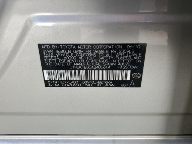 2010 Lexus Es 350 VIN: JTHBK1EG5A2405614 Lot: 60862874