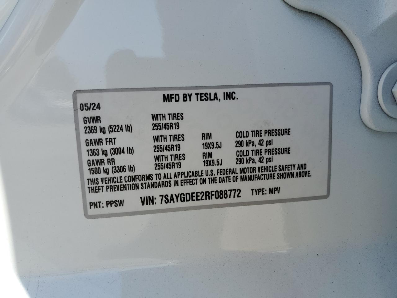7SAYGDEE2RF088772 2024 Tesla Model Y