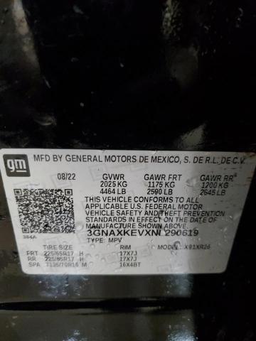2022 CHEVROLET EQUINOX LT - 3GNAXKEVXNL290619