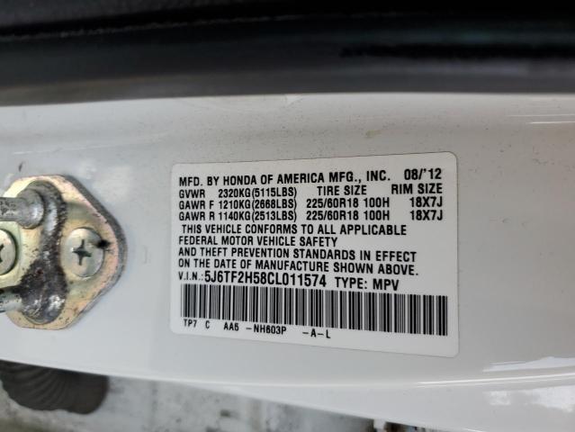 2012 Honda Crosstour Exl VIN: 5J6TF2H58CL011574 Lot: 57468874