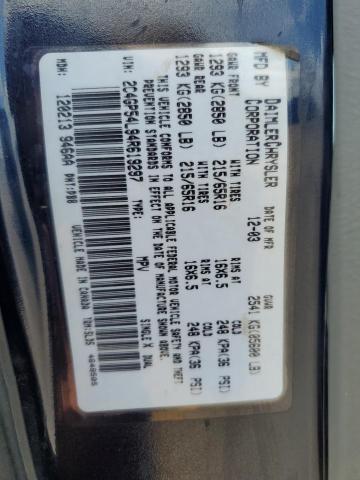 2004 Chrysler Town & Country Touring VIN: 2C4GP54L94R619297 Lot: 58954344