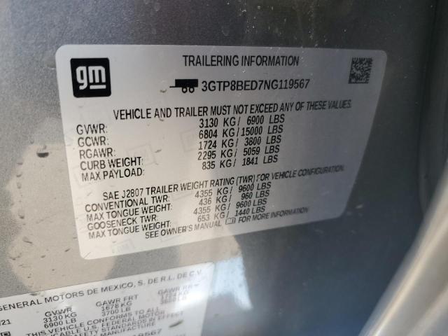 2022 GMC SIERRA LIM - 3GTP8BED7NG119567