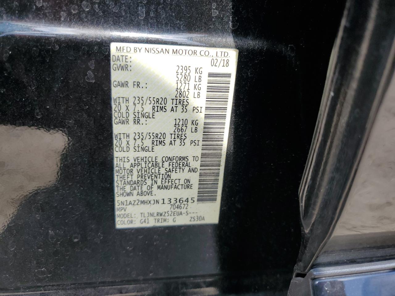 5N1AZ2MHXJN133645 2018 Nissan Murano S