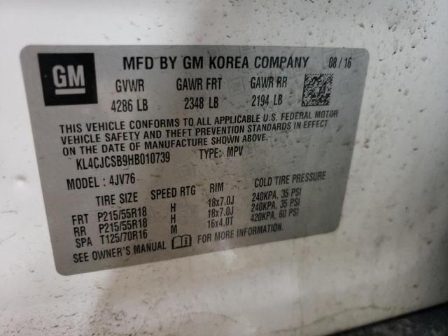 2017 Buick Encore Essence VIN: KL4CJCSB9HB010739 Lot: 59292014