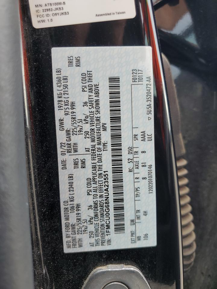 1FMCU0G68NUA23551 2022 Ford Escape Se