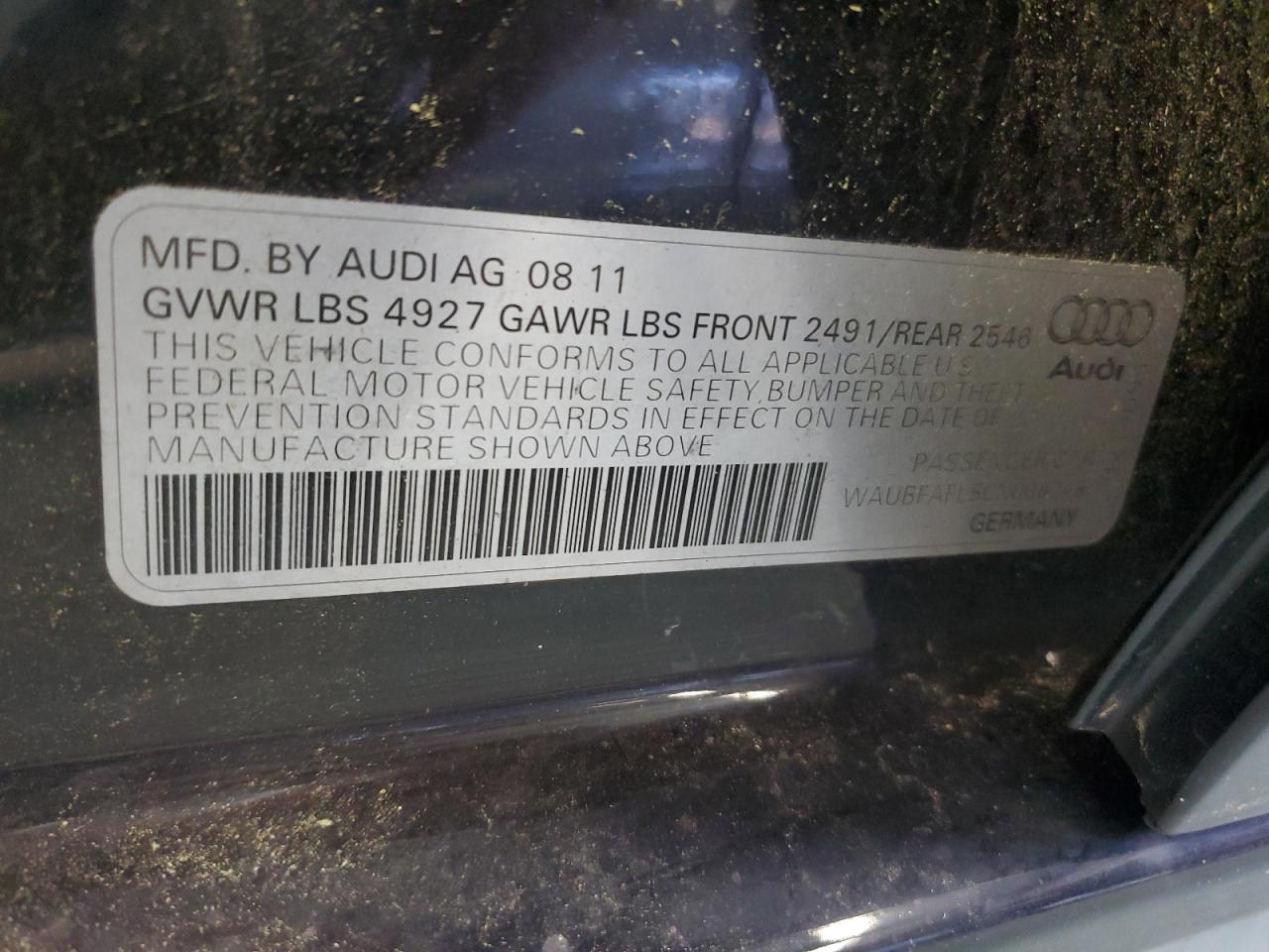 WAUBFAFL5CN006248 2012 Audi A4 Premium